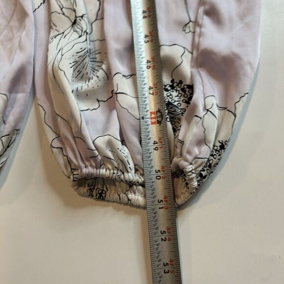 Victoria's Secret Womens Small One Piece Jumpsuit Purple Floral Satin Tie Straps - Picture 8 of 10